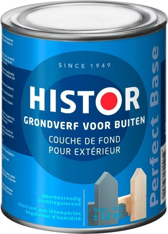 Histor Grondverf voor buiten grijs 750ml www.colorstore.nl