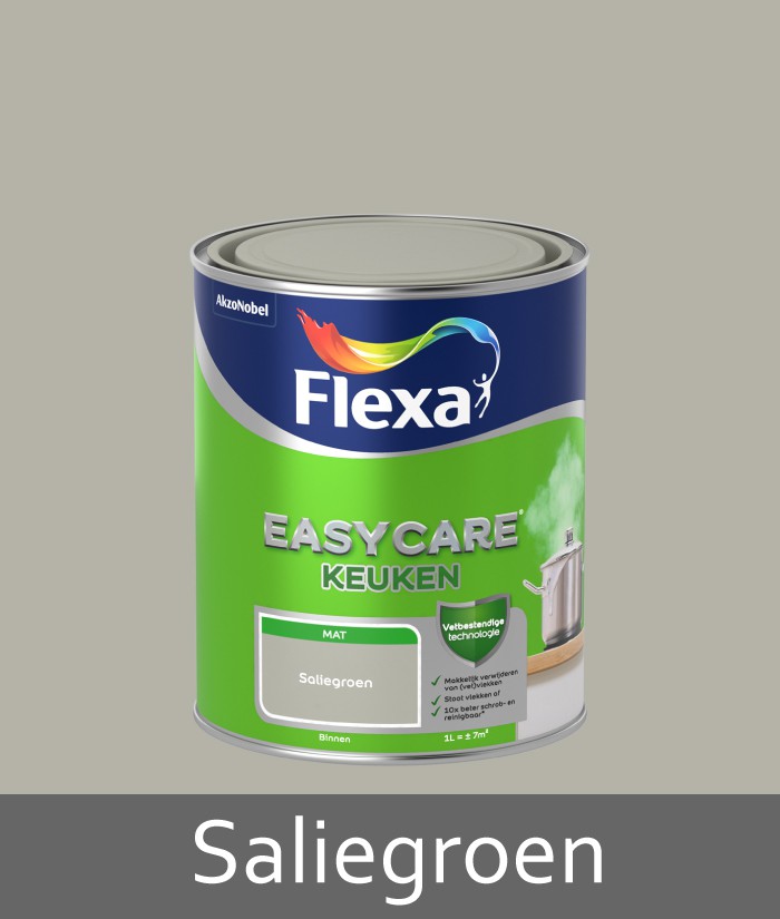 Flexa Easycare Muurverf Keuken 1 liter Saliegroen www.colorstore.nl